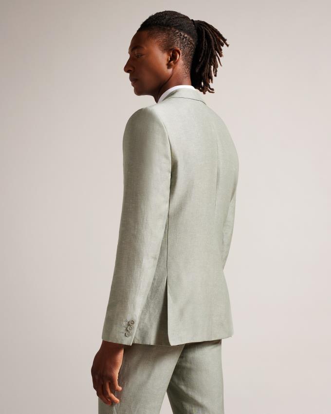 Blazer Ted Baker Wool And Linen Vert Clair Homme | XHP-04779602